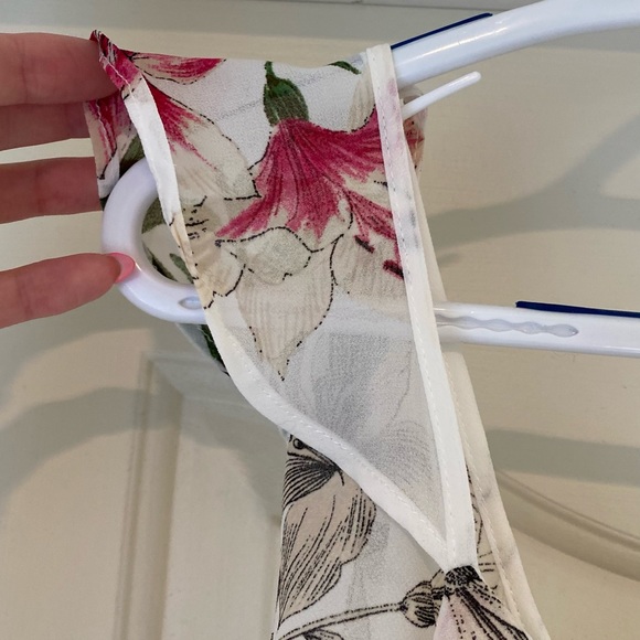 Pink flower sheer thin strap dress - Picture 3 of 11